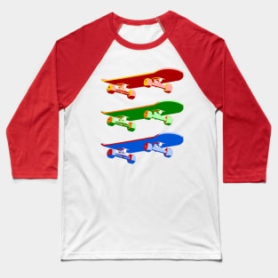 Three Skateboards Baseball T-Shirt